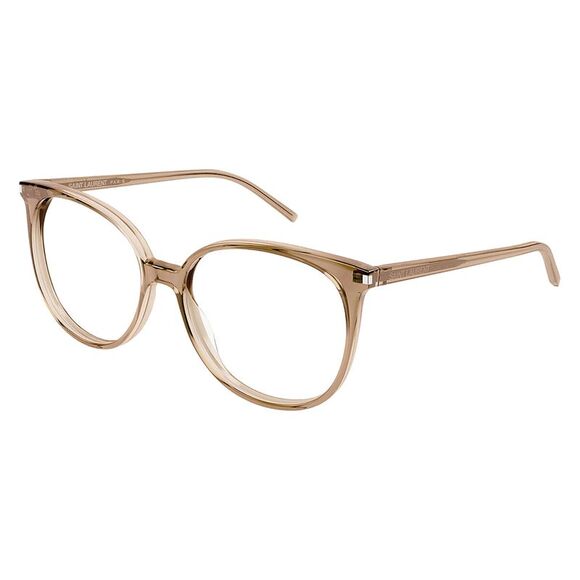 Saint Laurent CLASSIC SL 39 007 Transparent Brown Plastic Round Eyeglasses 54mm - Picture 1 of 3